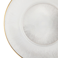 Аренда прозрачной тарелки Корсика 33 см с золотой каймой 3-2