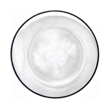 Прозрачная тарелка Корсика 33 см с черной каймой