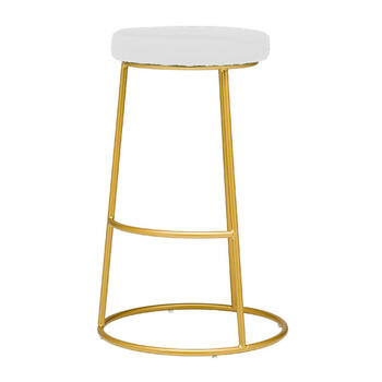 Барный стул Gold Austin White золотого цвета с белой сидушкой