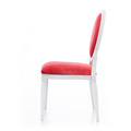 Аренда стула Louis белого цвета с красной бархатной  обивкой 3-2