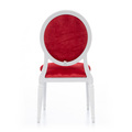 Аренда стула Louis белого цвета с красной бархатной  обивкой 4-2