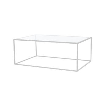 Журнальный стол Cube Long glass белого цвета