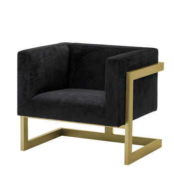 Черное кресло Mendoza с золотым каркасом