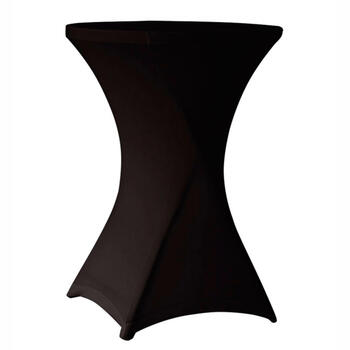 Коктейльный стол в стрейч скатерти черного цвета