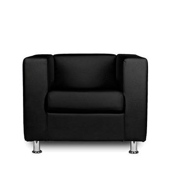Кресло Клиппан из экокожи черного цвета